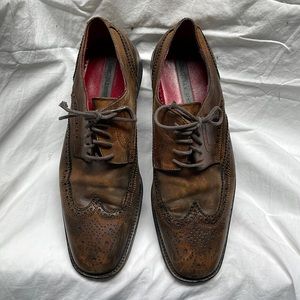 Johnston & Murphy Wingtips in Cognac Brown, size 12